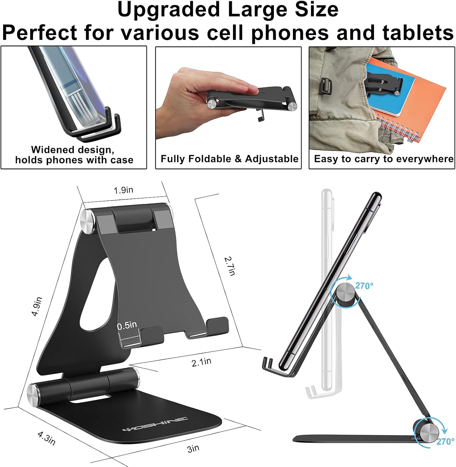 Adjustable Phone Stand folded