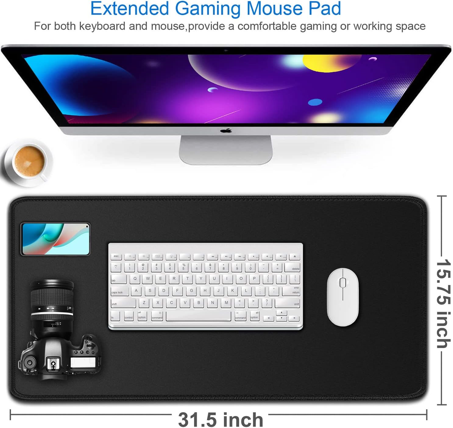 XXL Desk Mat stitched edges